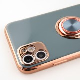 Coque iPhone 12 Pro Max - Gel Bronze avec anneau gris - Vert