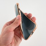 Hülle iPhone X / Xs - Gummi Bronze mit Ring grau grün