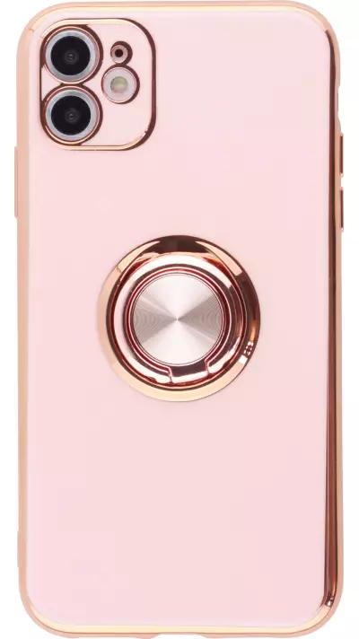 Coque iPhone 6/6s - Gel Bronze avec anneau - Rose