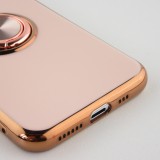 Hülle iPhone X / Xs - Gummi Bronze mit Ring - Rosa