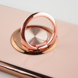 Hülle iPhone XR - Gummi Bronze mit Ring - Rosa