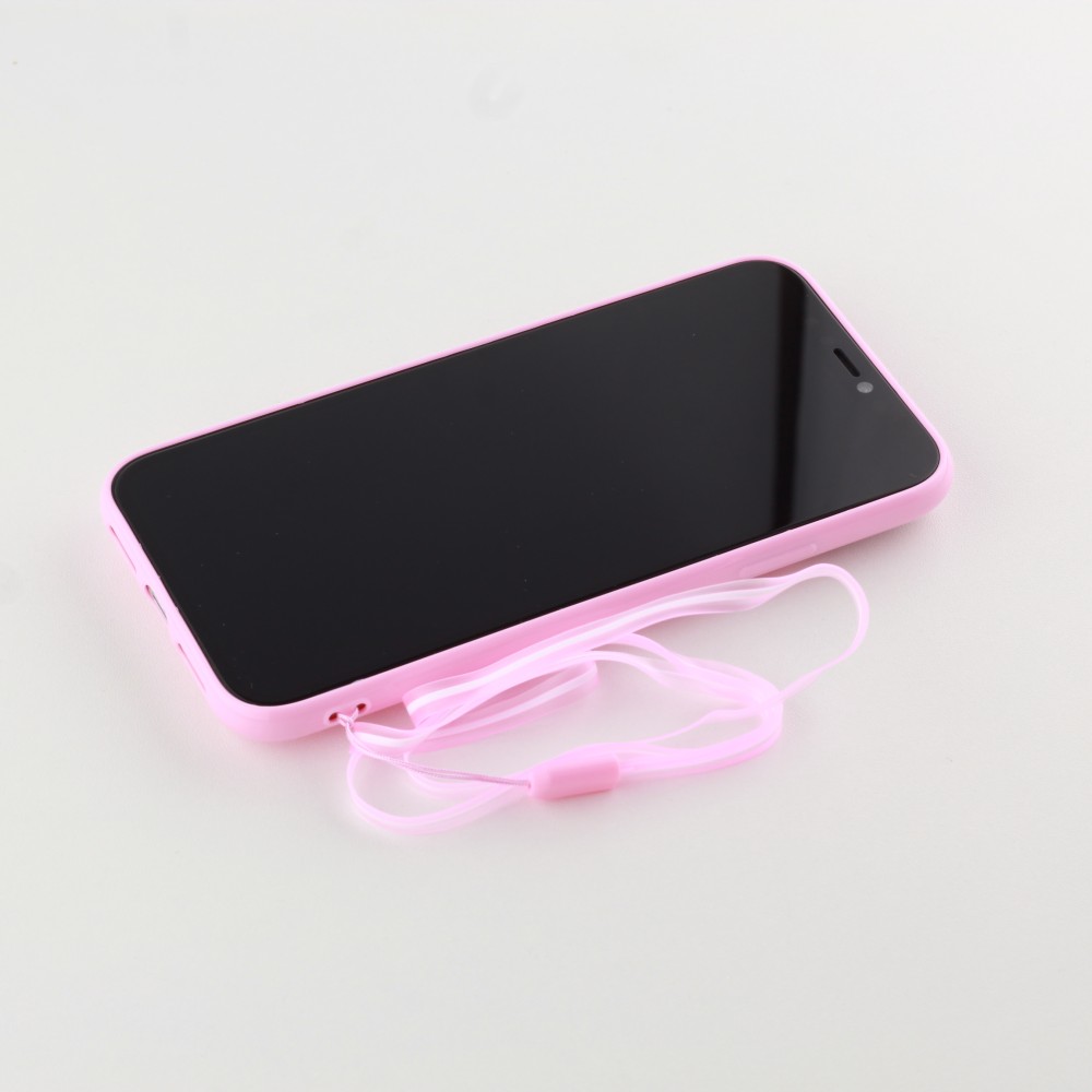 Coque iPhone 11 - Gel coeurs 3D  - Rose clair