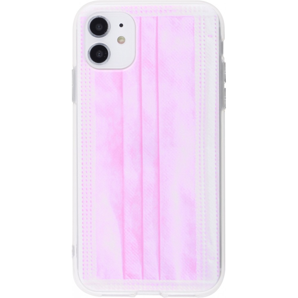 Coque iPhone 11 - Gel masque chirurgical - Rose