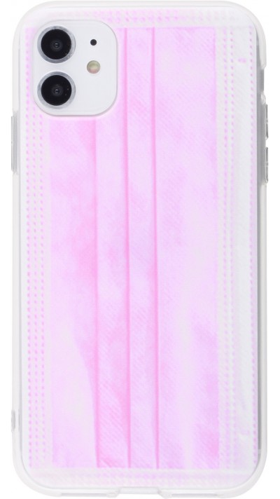 Hülle iPhone 11 - Gummi chirurgische Maske - Rosa