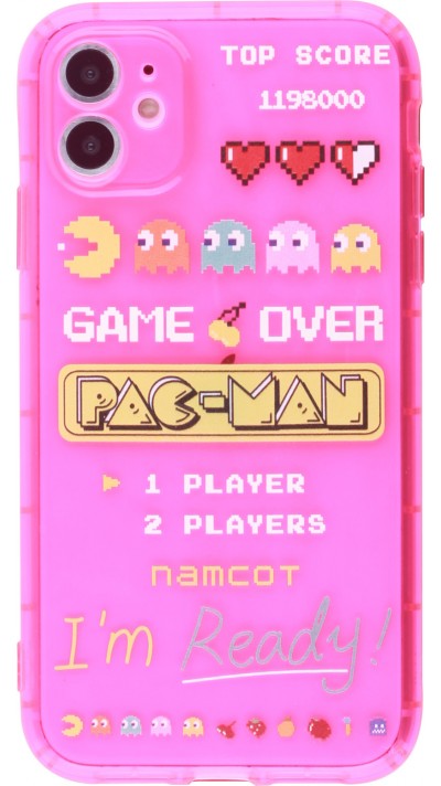 Coque iPhone 11 - Gel pac-man - Rose