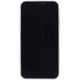 Coque iPhone 11 - Gel paillettes argentées avec anneau - Noir