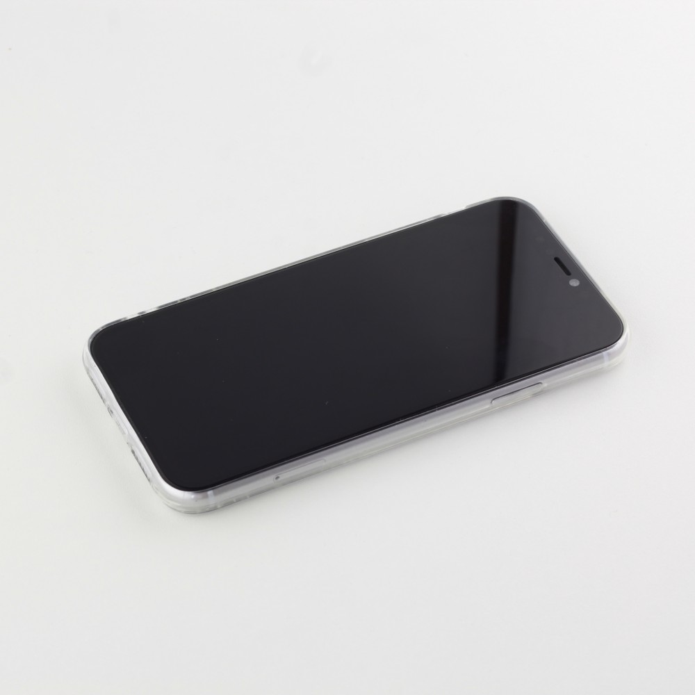 Coque iPhone 13 - Gel paillettes argentées avec anneau - Transparent