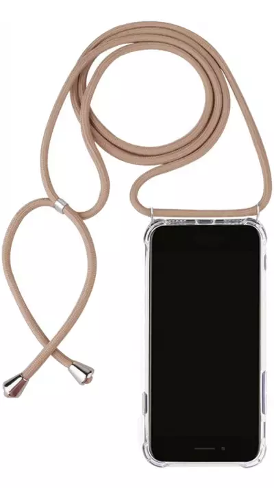 Coque Samsung Galaxy S21+ 5G - Gel transparent avec lacet beige