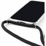 Coque iPhone 12 mini - Gel transparent avec lacet - Blanc