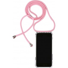 Hülle iPhone 11 - Gummi transparent mit Seil - Rosa