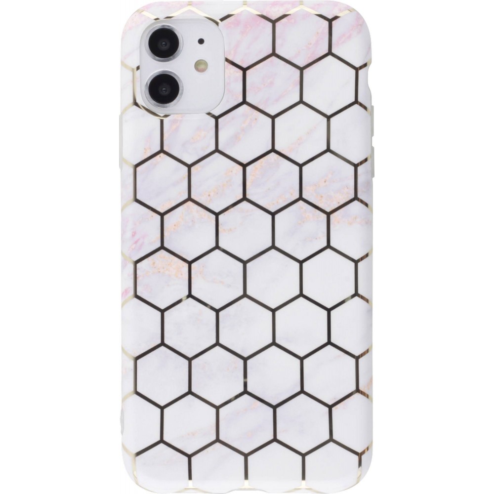 Coque iPhone 11 - Geometric Bright Line Alvéole Marble