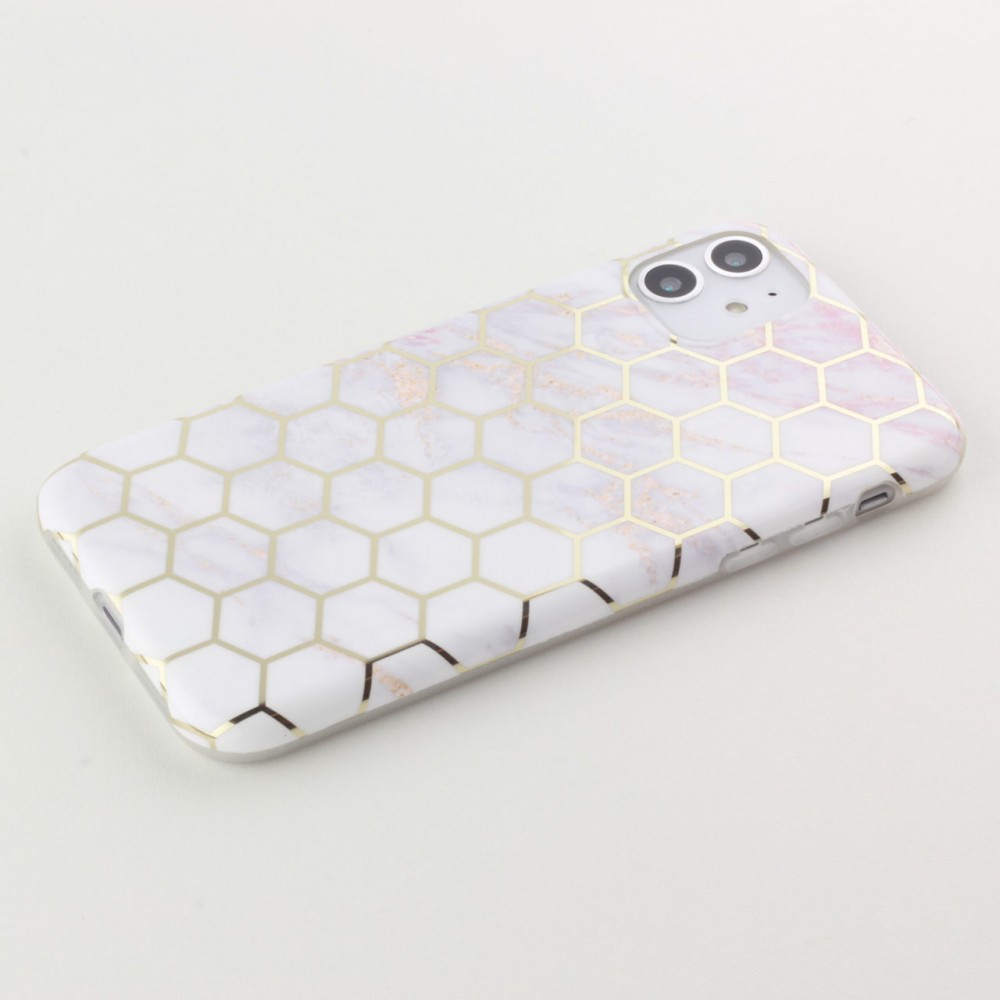 Coque iPhone 11 - Geometric Bright Line Alvéole Marble