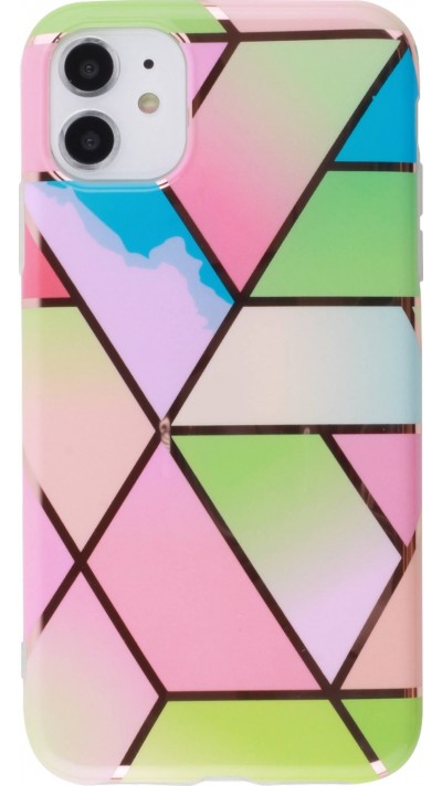 Coque iPhone 11 - Geometric Bright Line Triangles multicouleurs