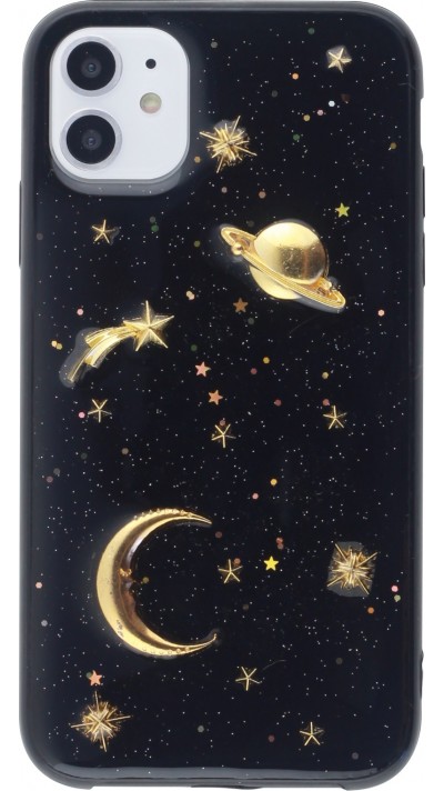 Coque iPhone 11 - Glass 3D Espace - Noir