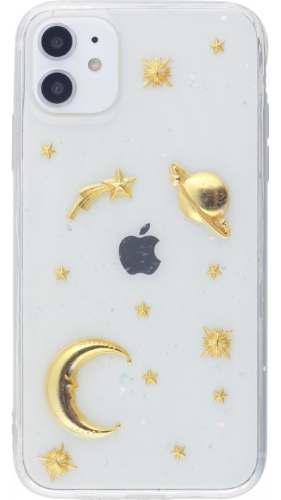 Coque iPhone 11 - Glass 3D Espace - Transparent