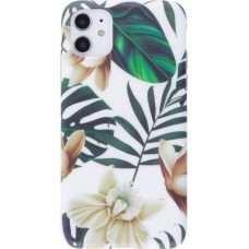 Coque iPhone 11 - Jungle Orchidée - Brun