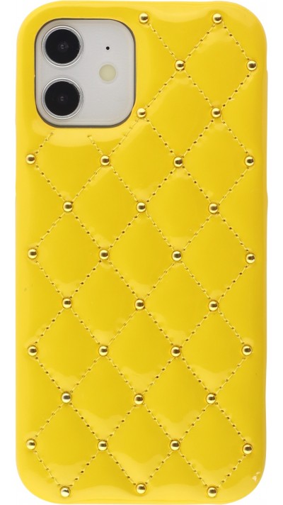 Coque iPhone 12 / 12 Pro - Luxury Matelassé jaune