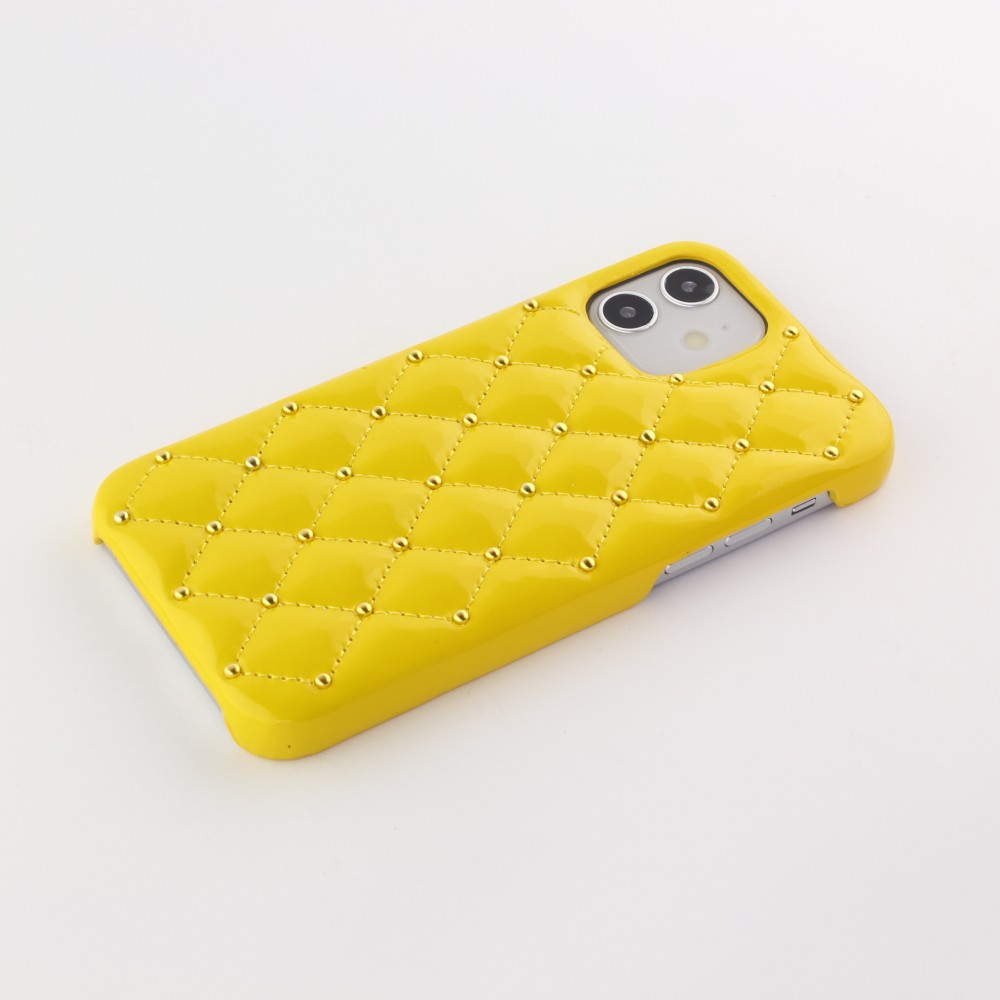 Coque iPhone 12 / 12 Pro - Luxury Matelassé jaune