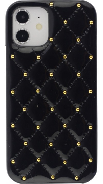 Coque iPhone 12 / 12 Pro - Luxury Matelassé - Noir