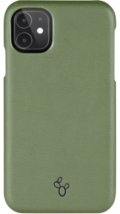 Coque iPhone 11 - NOPAAL cuir de cactus vegan vert pampa
