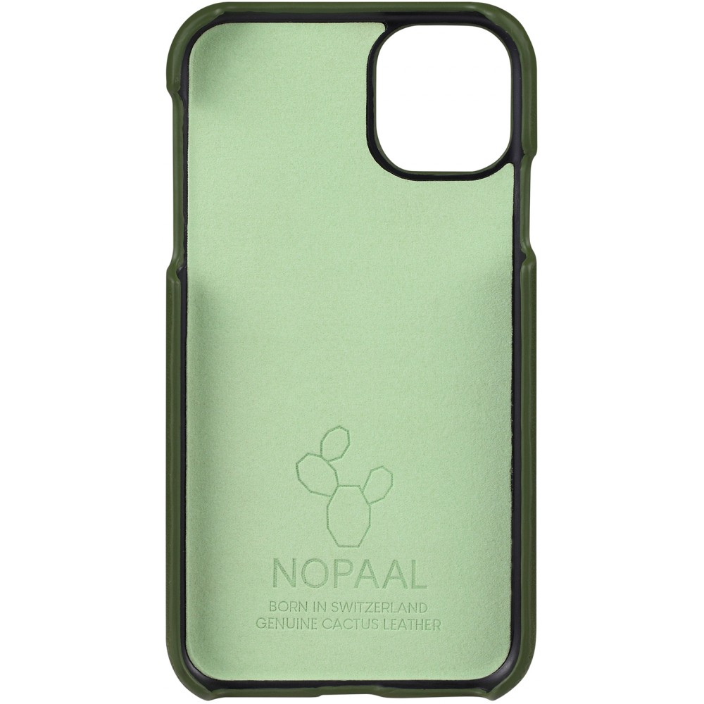 Coque iPhone 11 - NOPAAL cuir de cactus vegan vert pampa