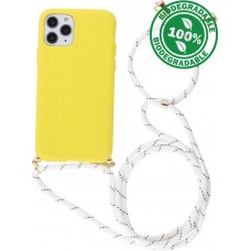 Hülle iPhone 11 Pro - Bio Eco-Friendly Vegan mit Handykette Necklace - Gelb
