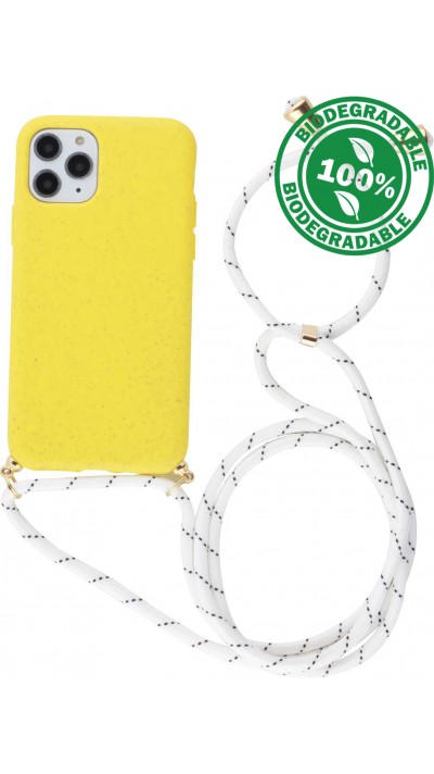 Coque iPhone 11 Pro - Bio Eco-Friendly nature avec cordon collier jaune