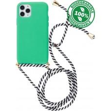 Coque iPhone 11 Pro Max - Bio Eco-Friendly nature avec cordon collier - Turquoise