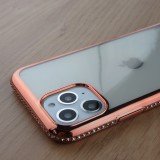 Hülle iPhone 11 Pro Max - Bumper Diamond rosa - Gold