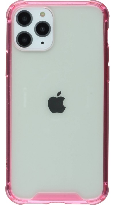Coque iPhone 11 Pro Max - Bumper Glass - Rose foncé - Transparent