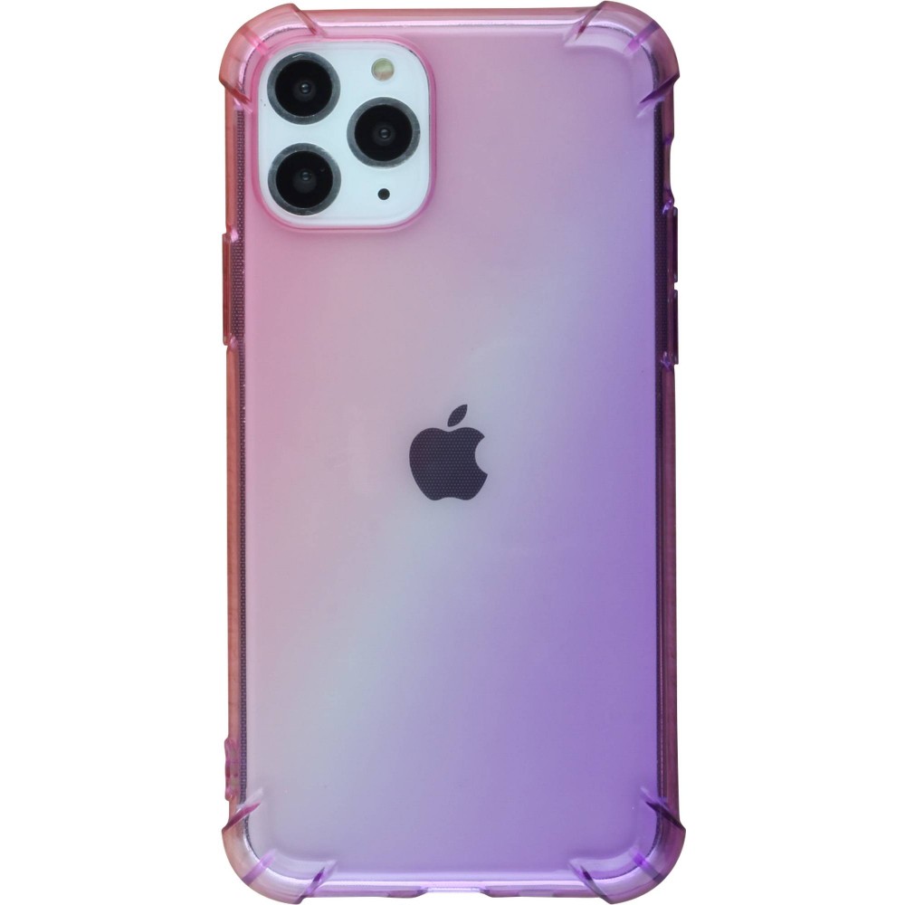 Hülle iPhone 12 Pro Max - Gummi Bumper Rainbow mit extra Schutz für Ecken Antischock - rosa - Violett