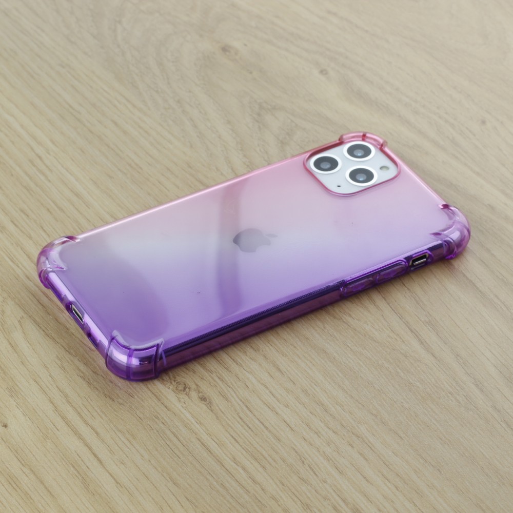 Coque iPhone 11 Pro - Bumper Rainbow Silicone anti-choc avec bords protégés -  rose - Violet
