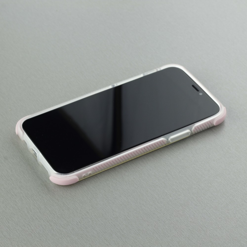 Coque iPhone 11 - Bumper Stripes - Rose