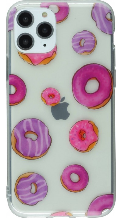 Hülle iPhone 11 - Clear Donuts - Rosa