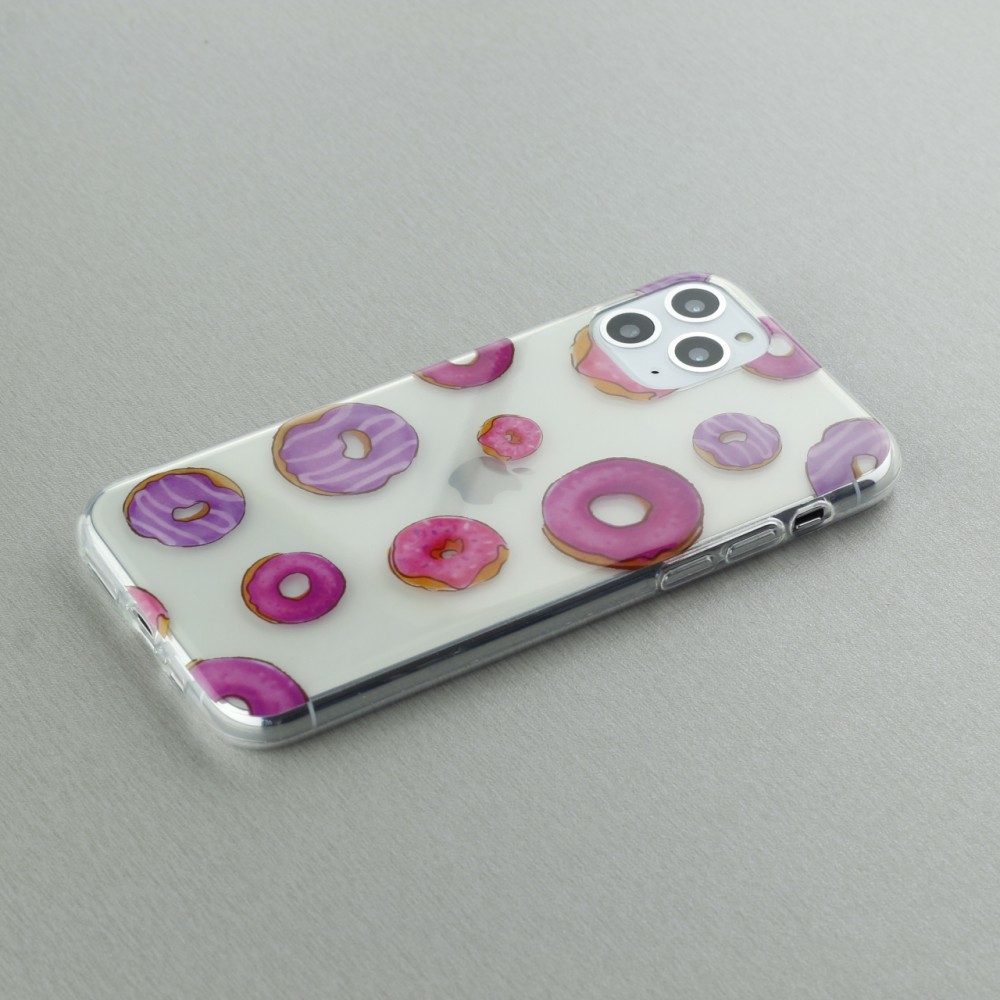 Coque iPhone 11 Pro - Clear Donuts - Rose