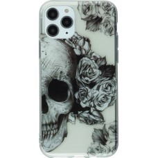 Coque iPhone 11 Pro - Clear crâne roses