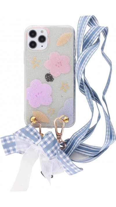 Hülle iPhone 11 Pro - Flowers mit Seil
