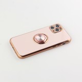 Coque iPhone 11 Pro Max - Gel Bronze avec anneau - Rose