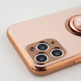 Hülle iPhone 11 Pro - Gummi Bronze mit Ring - Rosa