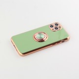 Coque iPhone 11 Pro Max - Gel Bronze avec anneau vert clair