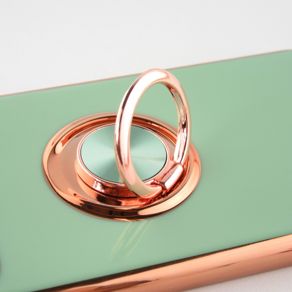 Coque iPhone 11 Pro - Gel Bronze avec anneau vert clair