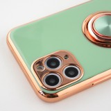 Coque iPhone 11 Pro - Gel Bronze avec anneau vert clair