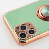 Coque iPhone 11 Pro Max - Gel Bronze avec anneau vert clair