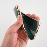 Coque iPhone 11 Pro Max - Gel Bronze avec anneau - Vert foncé