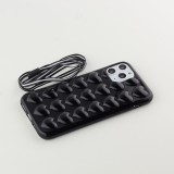Hülle iPhone 11 Pro - Gummi Herzen 3D - Schwarz