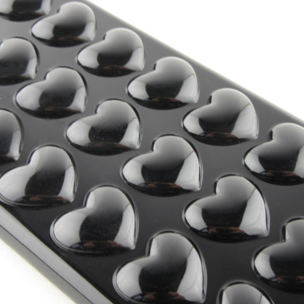 Coque iPhone 11 Pro - Gel coeurs 3D  - Noir