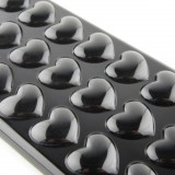 Coque iPhone 11 Pro Max - Gel coeurs 3D  - Noir