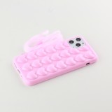 Hülle iPhone 11 Pro - Gummi Herzen 3D hell- Rosa
