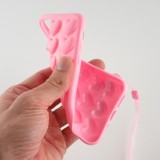Hülle iPhone 11 Pro - Gummi Herzen 3D hell- Rosa
