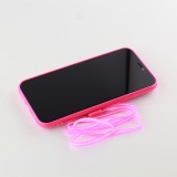 Coque iPhone 11 Pro Max - Gel coeurs 3D  - Rose foncé